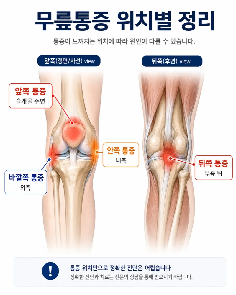 무릎통증 위치